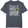 imageStar Wars Yoda Quote Fear is the Path to the Dark Side TShirtHeather Blue