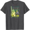 imageStar Wars  Yoda Dark Digital TShirtDark Heather Grey