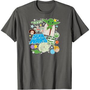 imageStar Wars  Yoda Stickers TShirtAsphalt Grey