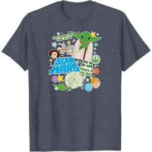imageStar Wars  Yoda Stickers TShirtHeather Blue