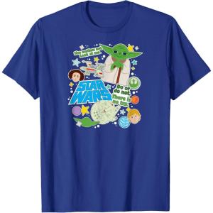 imageStar Wars  Yoda Stickers TShirtRoyal Blue