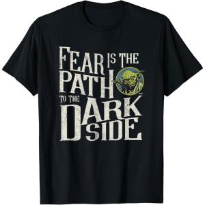 imageStar Wars Yoda Quote Fear is the Path to the Dark Side TShirtBlack