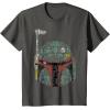 imageStar Wars Boba Fett Silhouette Helmet Fill Graphic TShirt TShirtAsphalt Grey