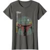 imageStar Wars Boba Fett Silhouette Helmet Fill Graphic TShirt TShirtAsphalt Grey