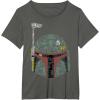 imageStar Wars Boba Fett Silhouette Helmet Fill Graphic TShirt TShirtAsphalt Grey