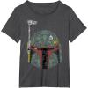 imageStar Wars Boba Fett Silhouette Helmet Fill Graphic TShirt TShirtDark Heather Grey