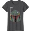 imageStar Wars Boba Fett Silhouette Helmet Fill Graphic TShirt TShirtDark Heather Grey