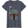 imageStar Wars Boba Fett Silhouette Helmet Fill Graphic TShirt TShirtHeather Blue