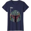 imageStar Wars Boba Fett Silhouette Helmet Fill Graphic TShirt TShirtNavy Blue