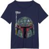 imageStar Wars Boba Fett Silhouette Helmet Fill Graphic TShirt TShirtNavy Blue