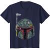 imageStar Wars Boba Fett Silhouette Helmet Fill Graphic TShirt TShirtNavy Blue