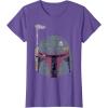 imageStar Wars Boba Fett Silhouette Helmet Fill Graphic TShirt TShirtPurple Heather