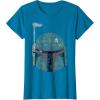 imageStar Wars Boba Fett Silhouette Helmet Fill Graphic TShirt TShirtSapphire Blue