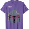 imageStar Wars Boba Fett Silhouette Helmet Fill Graphic TShirt TShirtPurple Heather