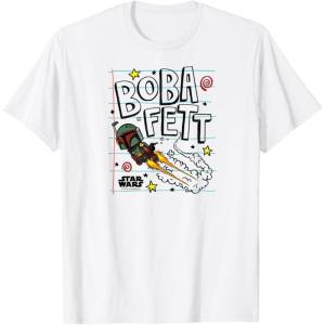 imageStar Wars  Boba Fett Scribbles TShirtWhite