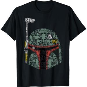 imageStar Wars Boba Fett Silhouette Helmet Fill Graphic TShirt TShirtBlack
