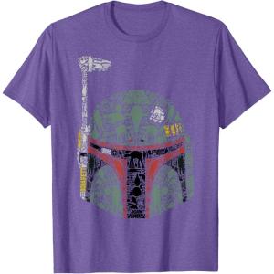 imageStar Wars Boba Fett Silhouette Helmet Fill Graphic TShirt TShirtPurple Heather