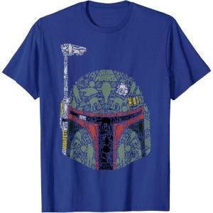 imageStar Wars Boba Fett Silhouette Helmet Fill Graphic TShirt TShirtRoyal Blue