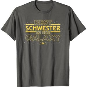 imageStar Wars Best Schwester in the Galaxy Family Trip German TShirtAsphalt Grey