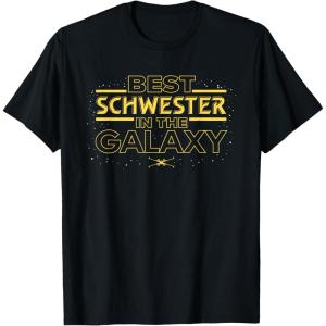 imageStar Wars Best Schwester in the Galaxy Family Trip German TShirtBlack