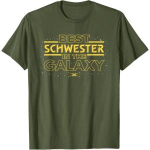 imageStar Wars Best Schwester in the Galaxy Family Trip German TShirtOlive Green