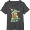 imageStar Wars The Mandalorian Grogu Precious Bounty Cutie TShirtDark Heather Grey