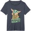 imageStar Wars The Mandalorian Grogu Precious Bounty Cutie TShirtHeather Blue