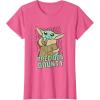 imageStar Wars The Mandalorian Grogu Precious Bounty Cutie TShirtPink Heather