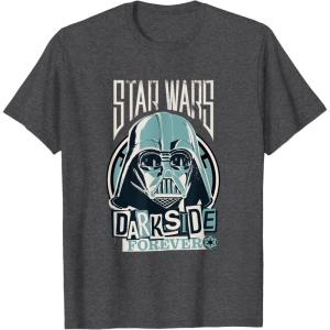 imageStar Wars Classic Darkside Forever Darth Vader Punk TShirtDark Heather Grey