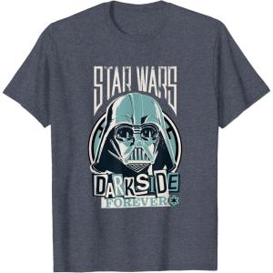 imageStar Wars Classic Darkside Forever Darth Vader Punk TShirtHeather Blue