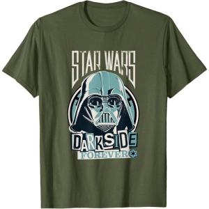 imageStar Wars Classic Darkside Forever Darth Vader Punk TShirtOlive Green