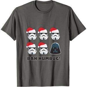 imageStar Wars Darth Vader Bah Humbug Holiday TShirtAsphalt Grey