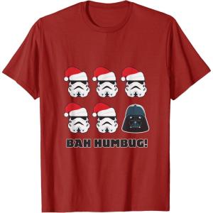 imageStar Wars Darth Vader Bah Humbug Holiday TShirtCranberry Red