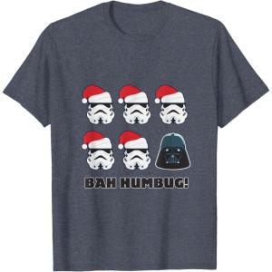 imageStar Wars Darth Vader Bah Humbug Holiday TShirtHeather Blue