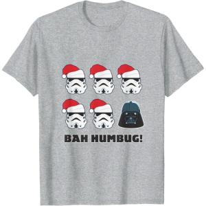 imageStar Wars Darth Vader Bah Humbug Holiday TShirtHeather Grey