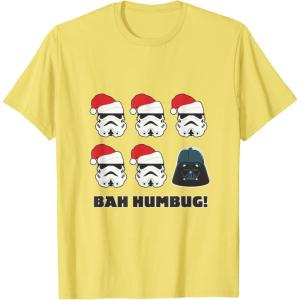 imageStar Wars Darth Vader Bah Humbug Holiday TShirtLemon Yellow