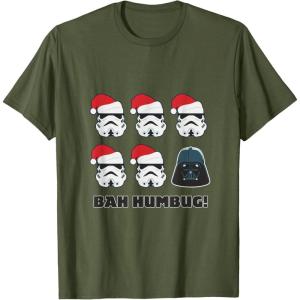 imageStar Wars Darth Vader Bah Humbug Holiday TShirtOlive Green