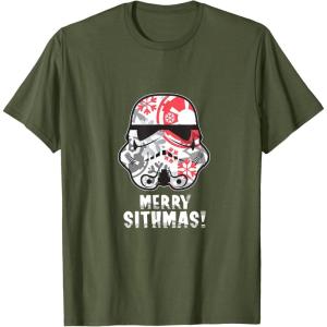 imageStar Wars Holiday Stormtrooper Merry Sithmas TShirtOlive Green