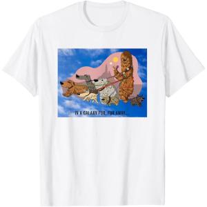 imageStar Wars In A Galaxy Fur Fur Away Chewbacca ampamp Dogs TShirtWhite