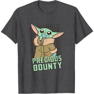 imageStar Wars The Mandalorian Grogu Precious Bounty Cutie TShirtDark Heather Grey