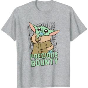 imageStar Wars The Mandalorian Grogu Precious Bounty Cutie TShirtHeather Grey