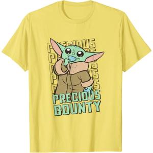 imageStar Wars The Mandalorian Grogu Precious Bounty Cutie TShirtLemon Yellow