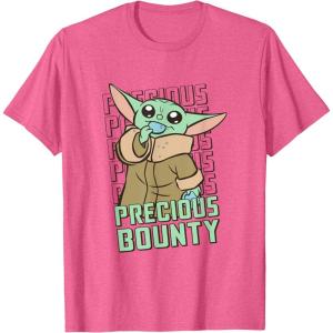 imageStar Wars The Mandalorian Grogu Precious Bounty Cutie TShirtPink Heather