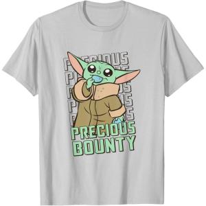 imageStar Wars The Mandalorian Grogu Precious Bounty Cutie TShirtSilver Grey