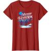 imageStar Wars  Merry Hothmas Holiday Style TShirtCranberry Red