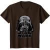 imageStar Wars Classic Darth Vader Empire Distressed Helmet TShirtBrown