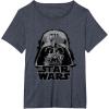 imageStar Wars Classic Darth Vader Empire Distressed Helmet TShirtHeather Blue