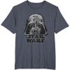 imageStar Wars Classic Darth Vader Empire Distressed Helmet TShirtHeather Blue