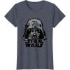 imageStar Wars Classic Darth Vader Empire Distressed Helmet TShirtHeather Blue
