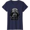 imageStar Wars Classic Darth Vader Empire Distressed Helmet TShirtNavy Blue